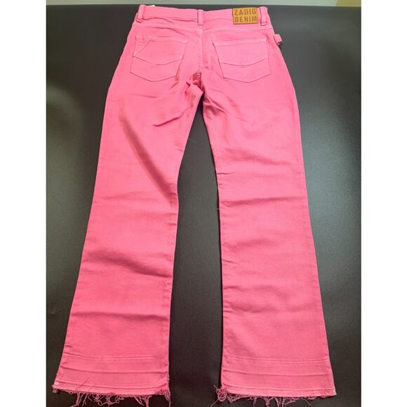 Zadig & Voltaire NWT Londa Denim Jeans Pink Size 26 Missing a button MSRP $278 - Picture 6 of 10